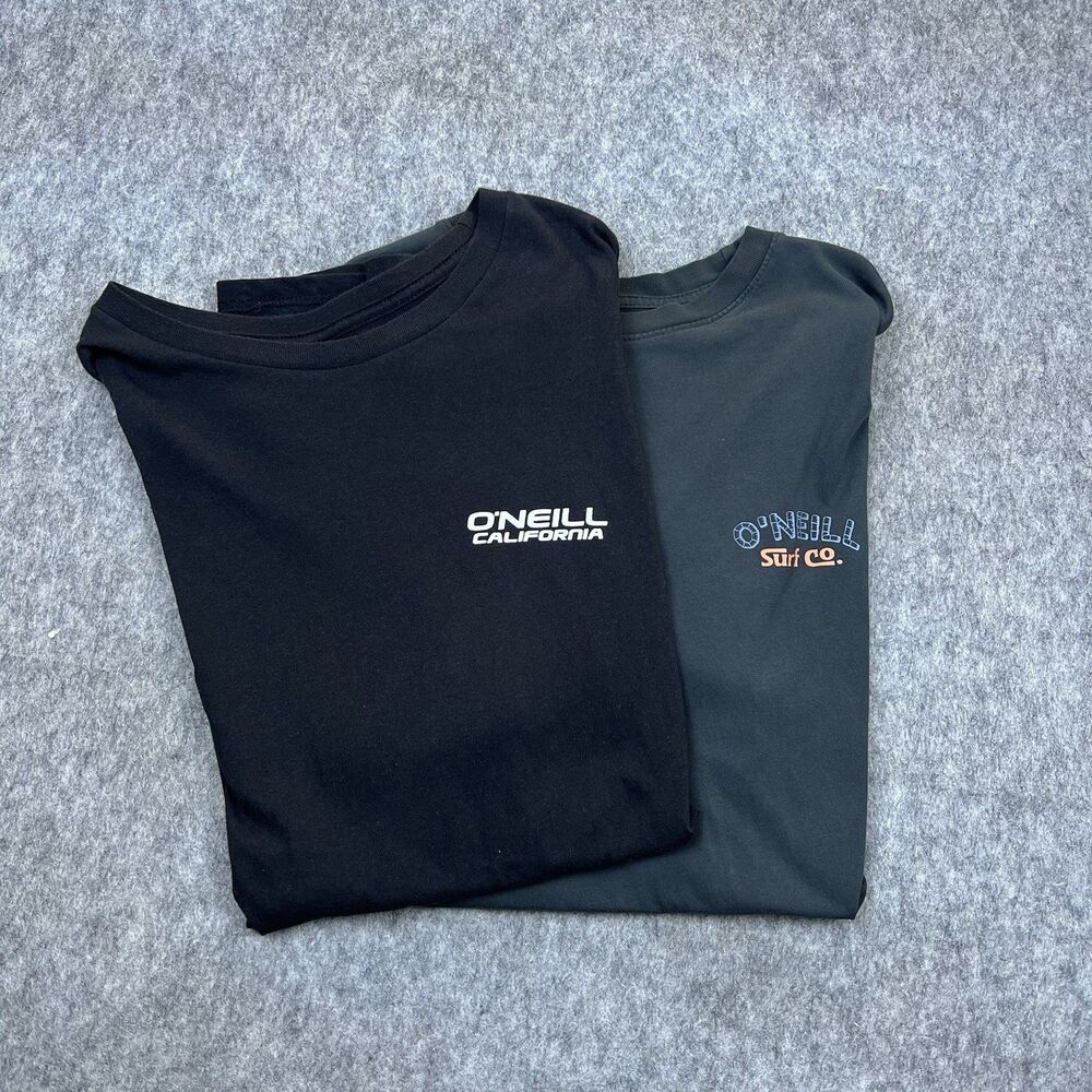 Lot Of 2 O'neil Men's T-Shirt Short Sleeve Surf Graphic Black Gray Size Large